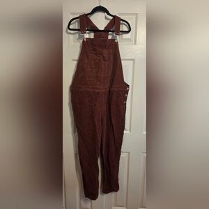 GAP Rust Brown Corduroy Overalls XXL Relaxed Fit Adjustable Straps Pockets